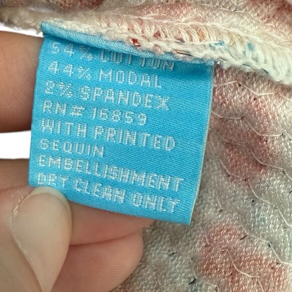 J. McLaughlin Corali‎ Cyprus Sea Flat Sequin Sweater Top Blue Aqua Coral Size S - Picture 5 of 8